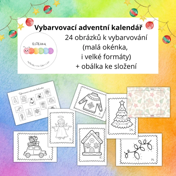 Vybarvovací adventní kalendář