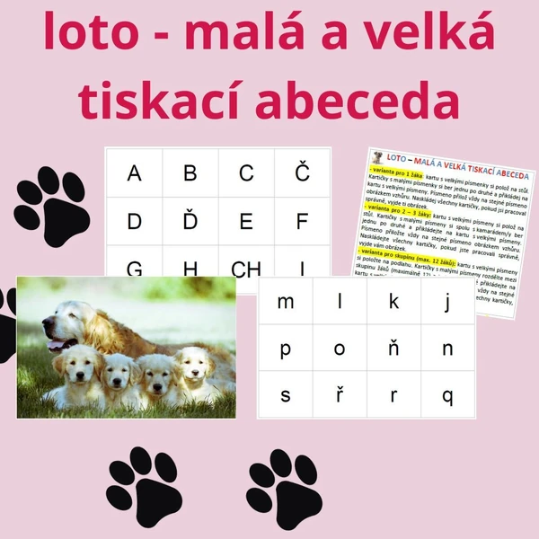 loto - malá a velká tiskací abeceda