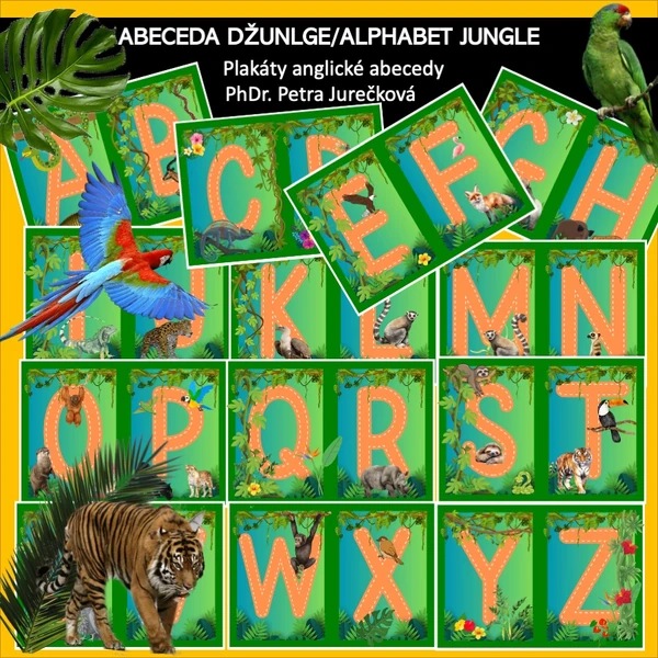 ABECEDA- DŽUNGLE- Anglicky jazyk- plakáty anglické abecedy/ ALPHABET JUNGLE
