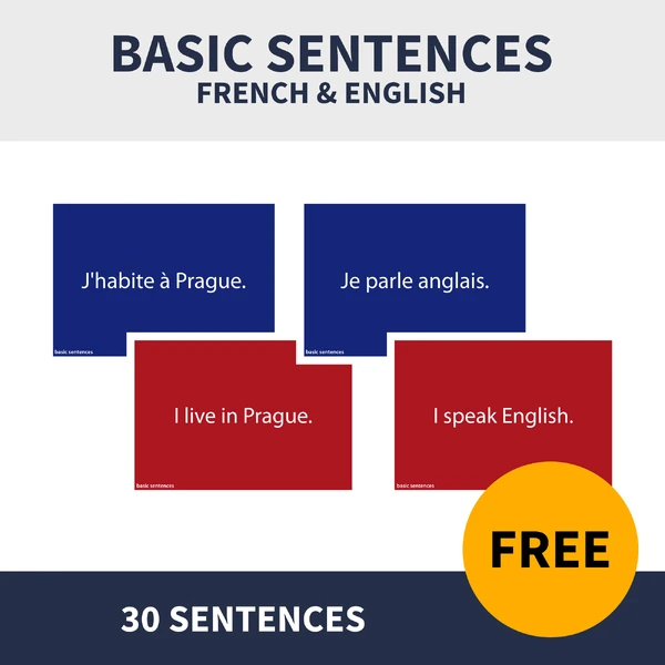 FR / ENG - BASIC SENTENCES (základní věty, kartičky flashcards, pexeso)