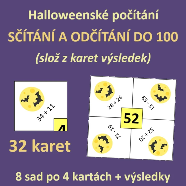 HALLOWEENSKÉ SČÍTÁNÍ A ODČÍTÁNÍ DO 100