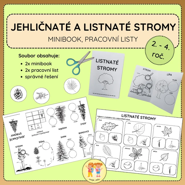 Jehličnaté a listnaté stromy - Minibook