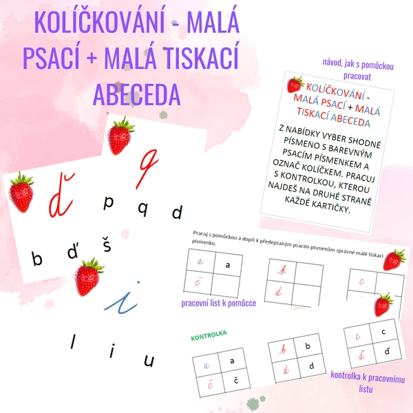 kolíčkování - malá psací + malá tiskací abeceda