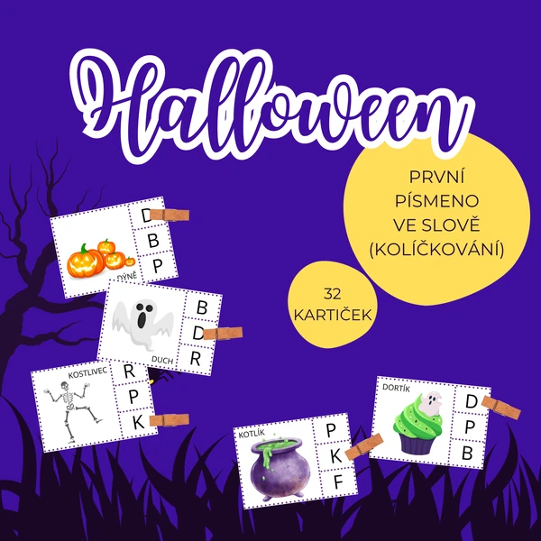HALLOWEEN - první písmeno ve slově (kolíčkování)
