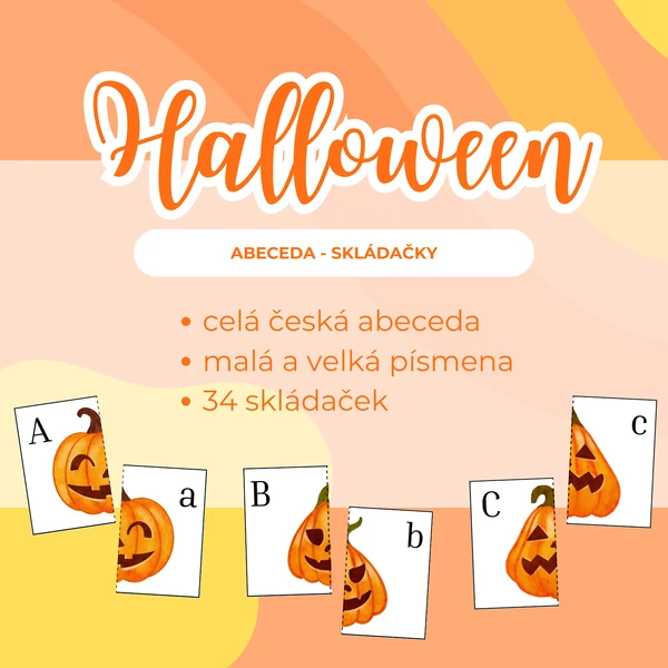 HALLOWEEN - abeceda (velká a malá tiskací písmena)