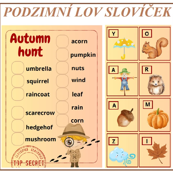 Lov slovíček - podzim