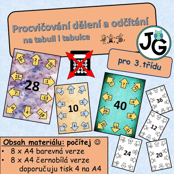 Trénujeme dělení a odčítání na tabuli i tabulku