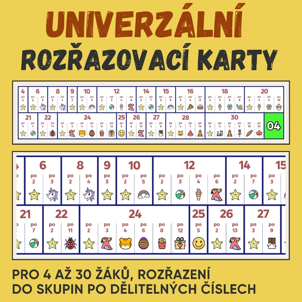 Univerzální rozřazovací karty