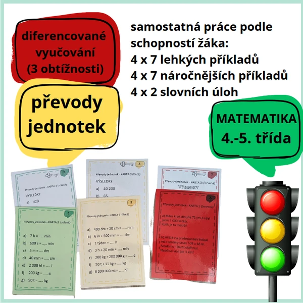 Diferencované vyučování převodů jednotek pro 4. a 5. třídu