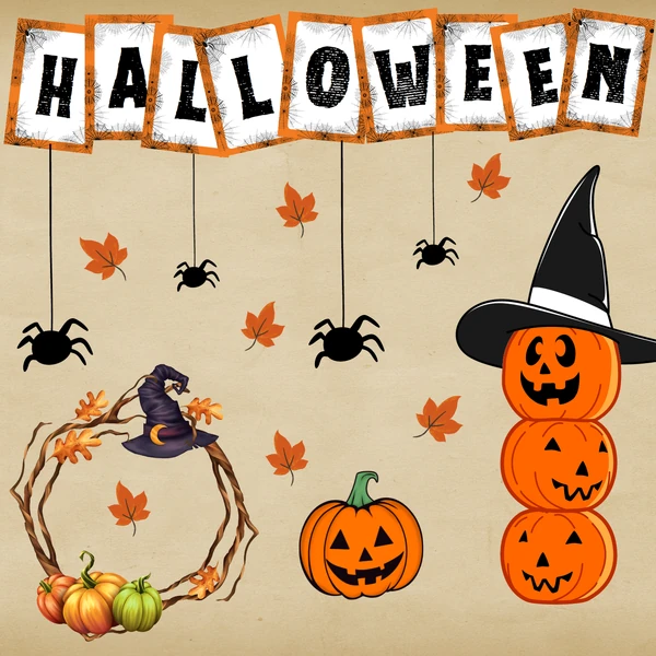 HALLOWEEN - nápis a výzdoba