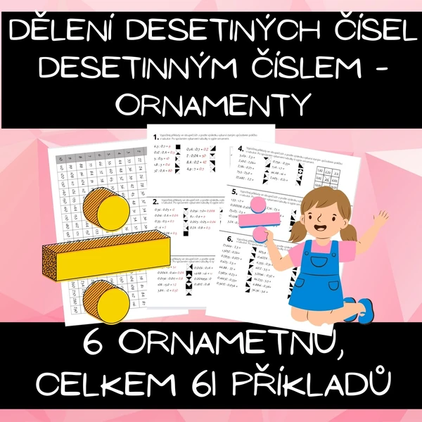 Dělení desetiných čísel desetinným číslem -ornamenty