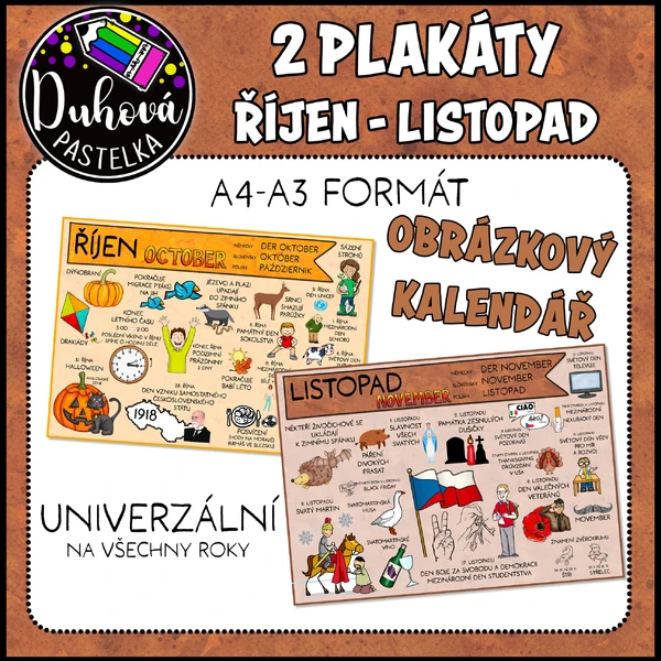 OBRÁZKOVÝ kalednář - říjen a listopad - PLAKÁTY