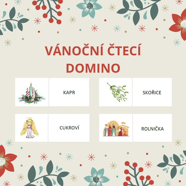 Vánoční čtecí domino