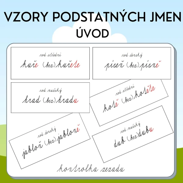 Vzory podstatných jmen - úvod