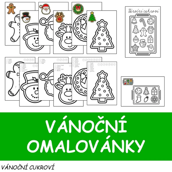 Vánoční cukroví - omalovánky