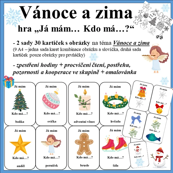 Vánoce a zima - hra Já mám Kdo má