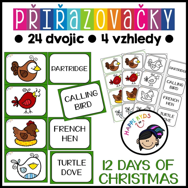 Přiřazovačky - 12 DAYS OF CHRISTMAS
