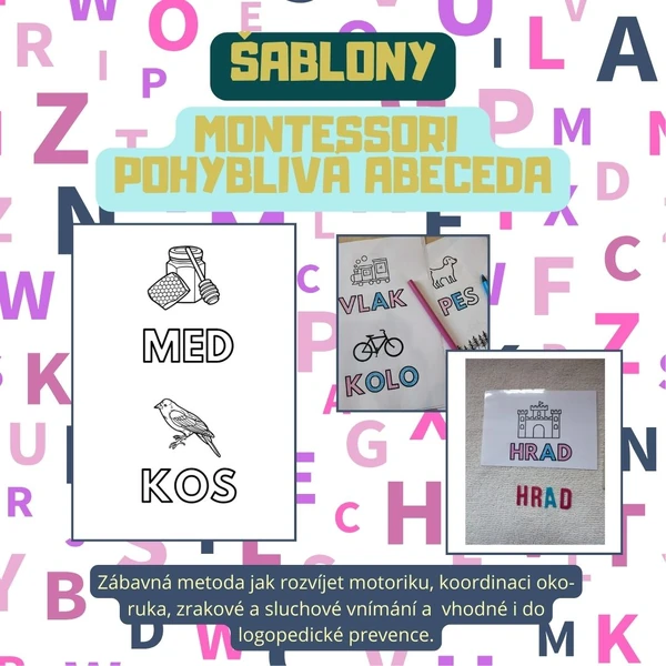 Šablony - Montessori pohyblivá abeceda