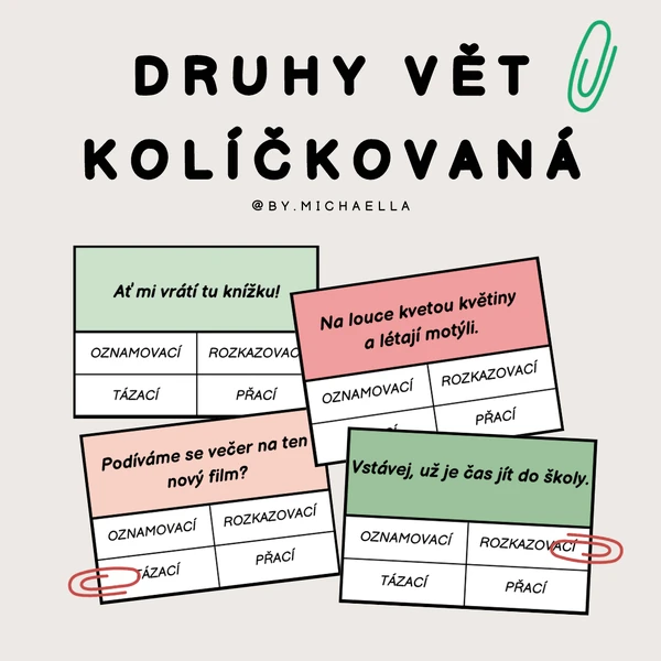 Druhy vět - kolíčkovaná