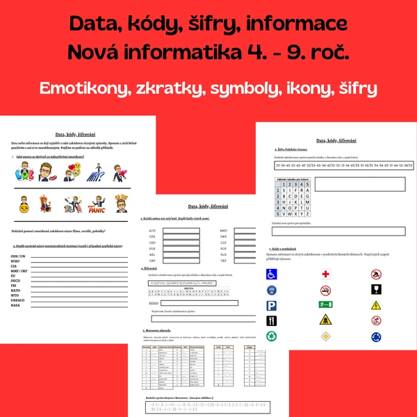 Data, kódy, informace, šifry