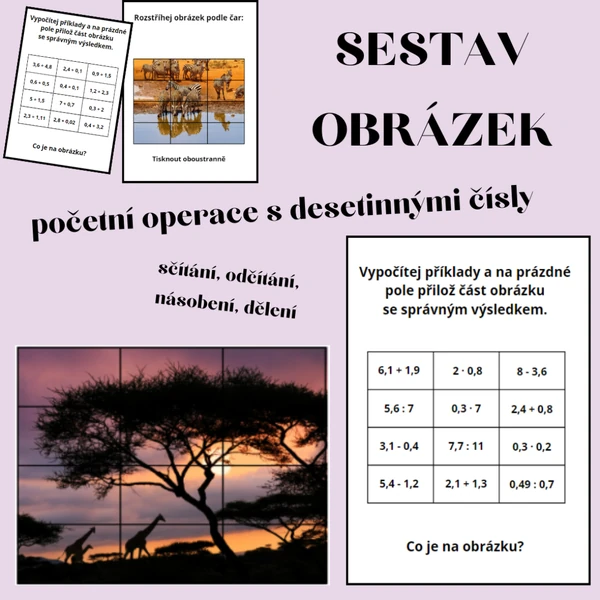 Desetinná čísla - skládání obrázků