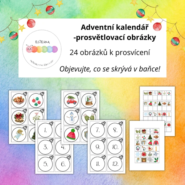 Adventní kalendář - prosvětlovací obrázky