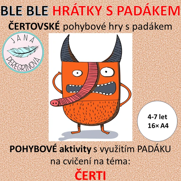 BLE BLE HRÁTKY S PADÁKEM- pohybové ČERTOVSKÉ hry