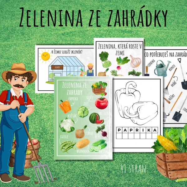 ZELENINA ZE ZAHRADY, ZELENINA, OVOCE A ZELENINA, DIDAKTICKÝ MATERIÁL, JÁ MÁM-KDO MÁ