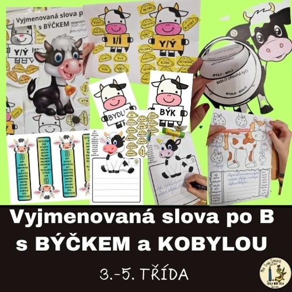 Vyjmenovaná slova po B s BÝČKEM a KOBYLOU.