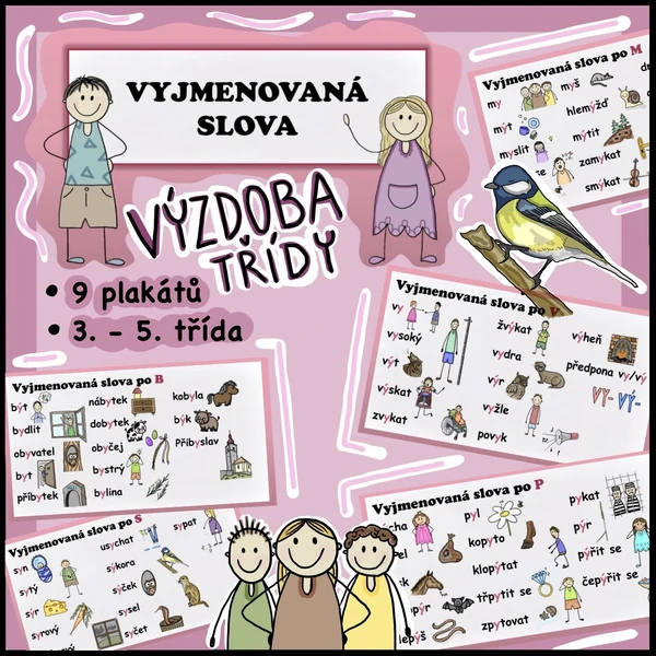 VYJMENOVANÁ SLOVA s obrázky - plakáty