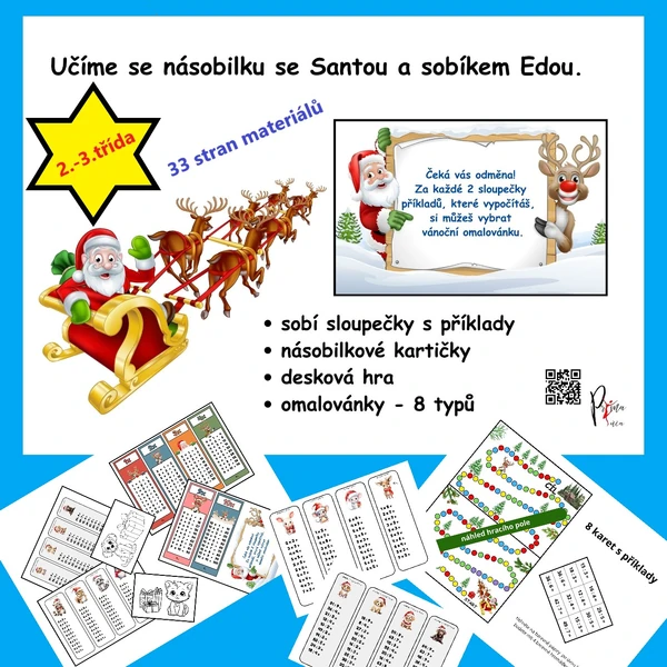 Učíme se násobilku se Santou a sobíkem Edou.