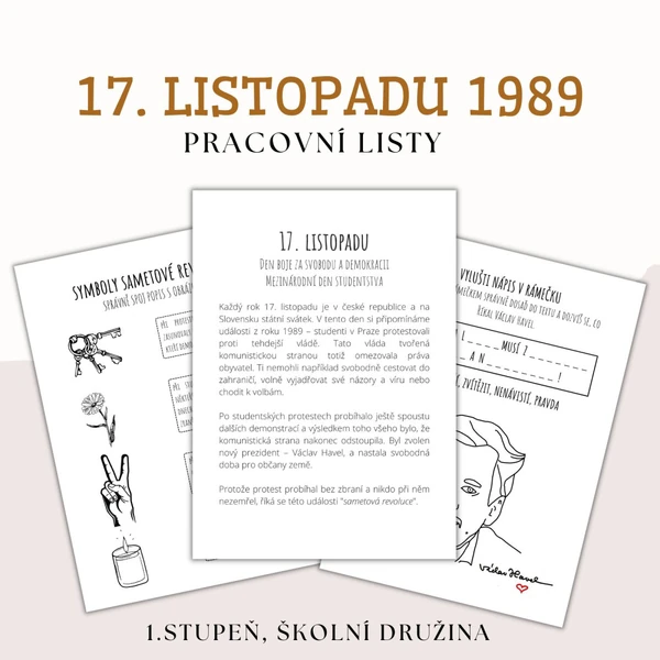 17. listopad - pracovní listy