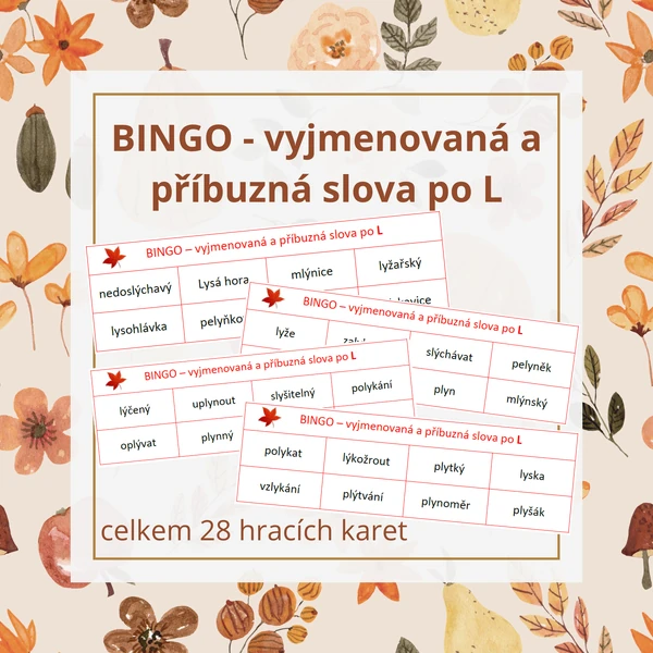BINGO - vyjmenovaná a příbuzná slova po L