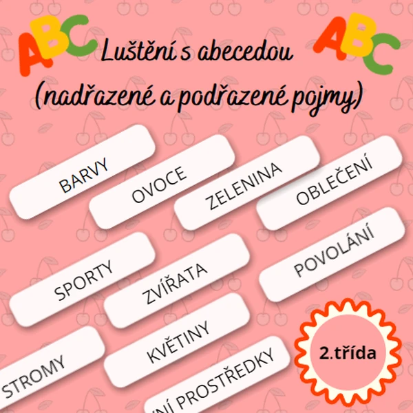 Luštění s abecedou (nadřazené a podřazené pojmy)