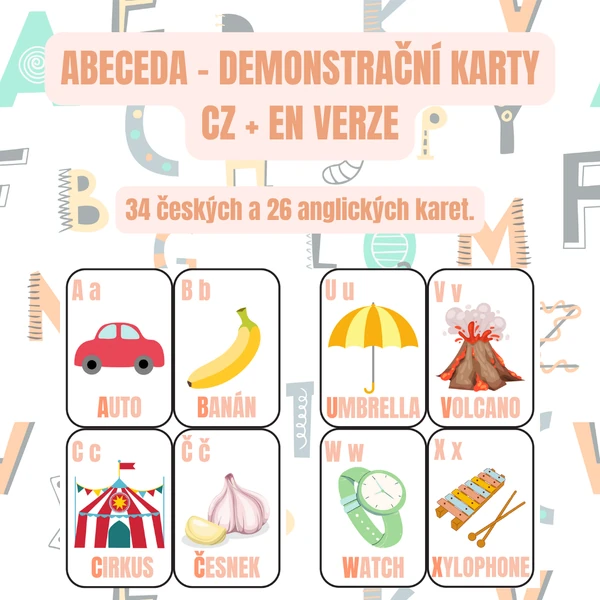 Abeceda - demonstrační karty CZ a EN