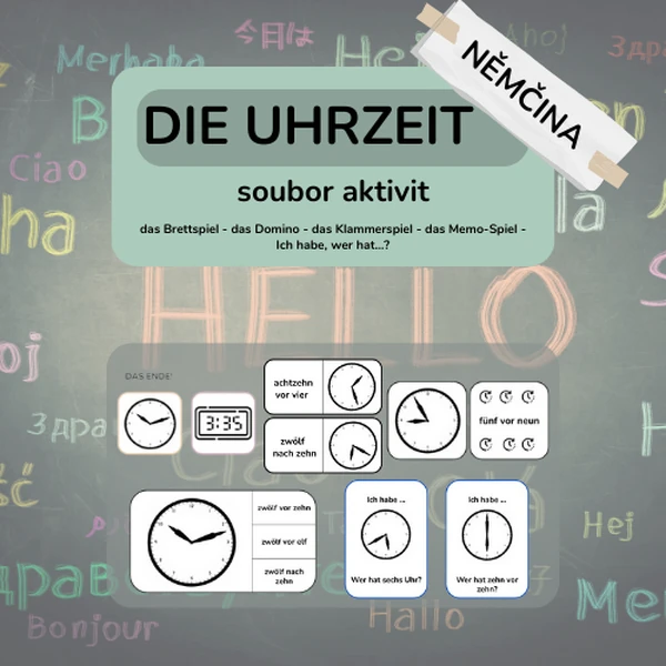 Uhrzeit - soubor 5 aktivit