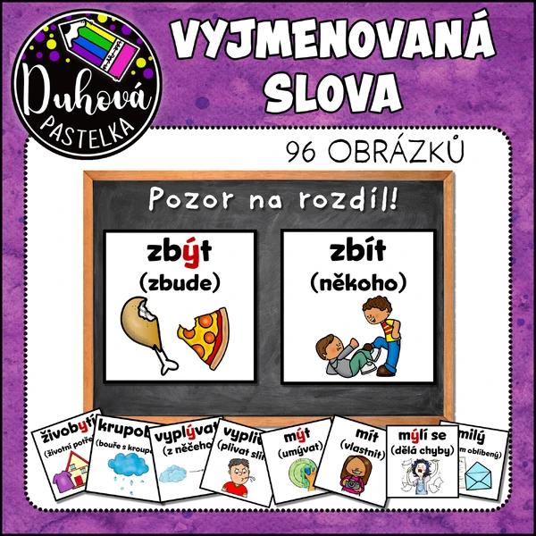 Vyjmenovaná slova - obrázky - rozdíly