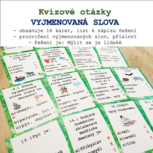 Kvízové otázky - Vyjmenovaná slova