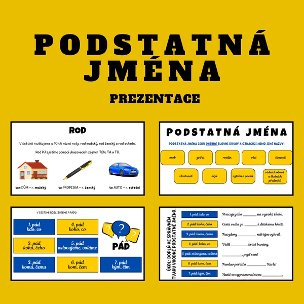 Podstatná jména - prezentace
