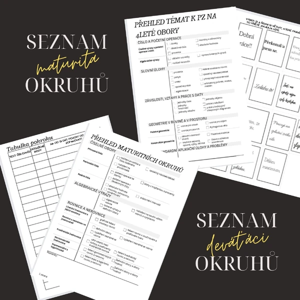 Seznam maturitních a přijímačkových okruhů
