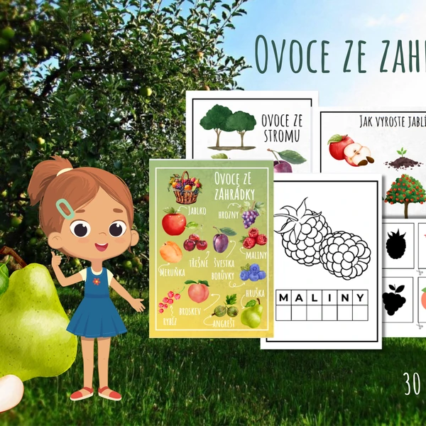 Ovoce ze sadu, ovoce, zelenina, zahrádka, didaktický materiál, ja mám- kdo má