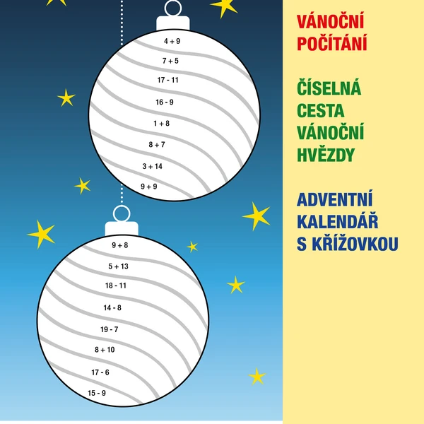 ADVENTNÍ KALENDÁŘ - malování, stříhání, tajenka