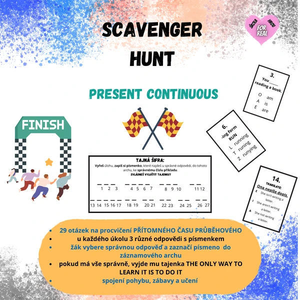 Scavenger hunt - present continuous - pohybová hra