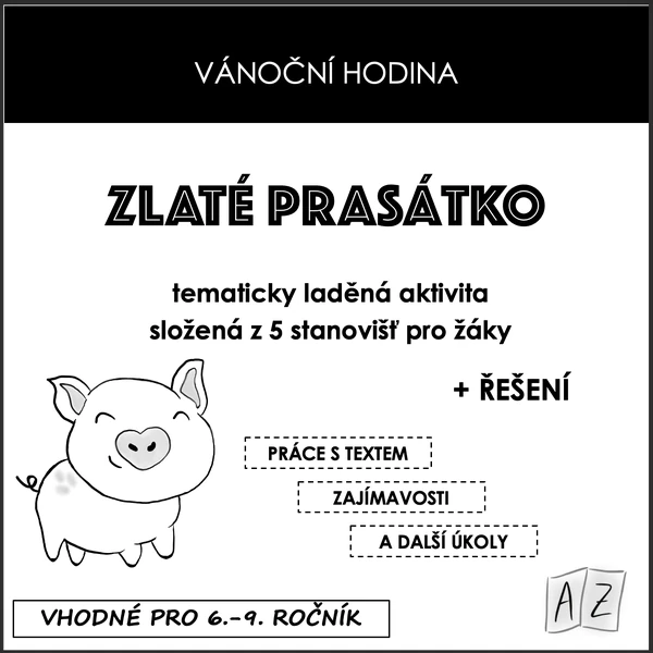 Vánoční hodina - ZLATÉ PRASÁTKO
