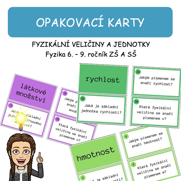 Opakovací karty - fyzikální veličiny a jednotky