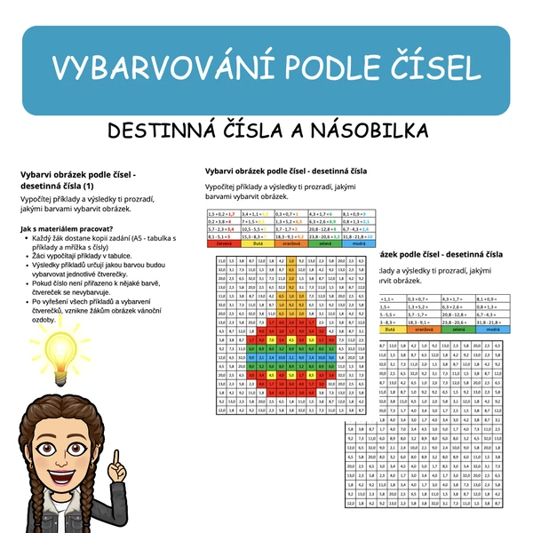 Vánoční vybarvování podle čísel
