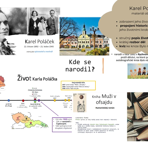 Autor Karel Poláček a jeho dílo Bylo nás pět