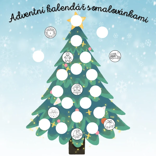 Adventní kalendář s omalovánkami