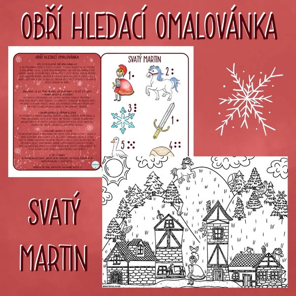 Obří hledací omalovánka - Svatý Martin