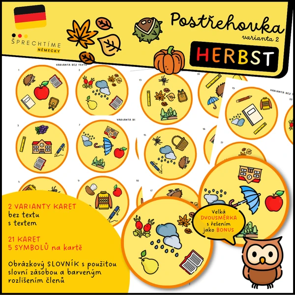 Postřehovka + Wortsuchrätsel HERBST